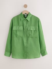 Green Sheer Utility Long Sleeve Shirt - Image 6 of 9