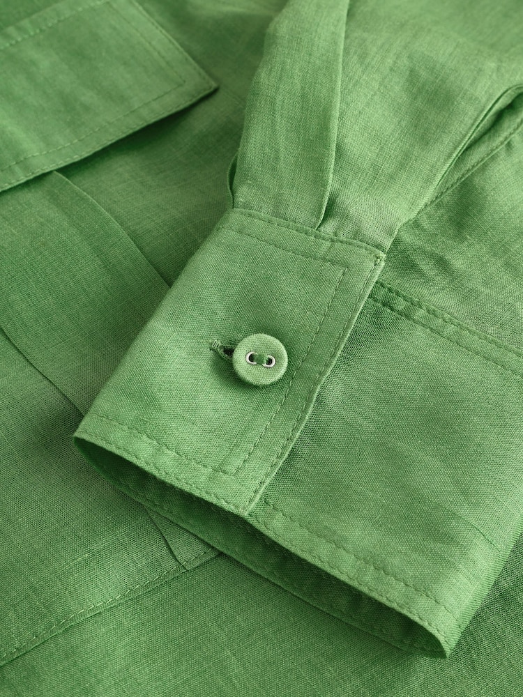 Green Sheer Utility Long Sleeve Shirt - Image 9 of 9