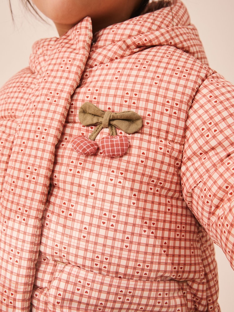 Red Gingham Shower Resistant Padded Coat (3mths-7yrs) - Image 5 of 5