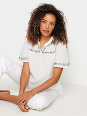 M&Co White 100% Cotton Embroidered Dobby Blouse - Image 1 of 5