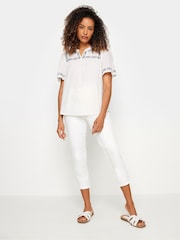 M&Co White 100% Cotton Embroidered Dobby Blouse - Image 2 of 5