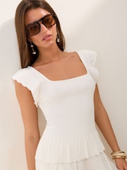 Friends Like These Cream Ruffle Knitted Top - Image 3 of 5