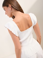 Friends Like These Cream Ruffle Knitted Top - Image 5 of 5