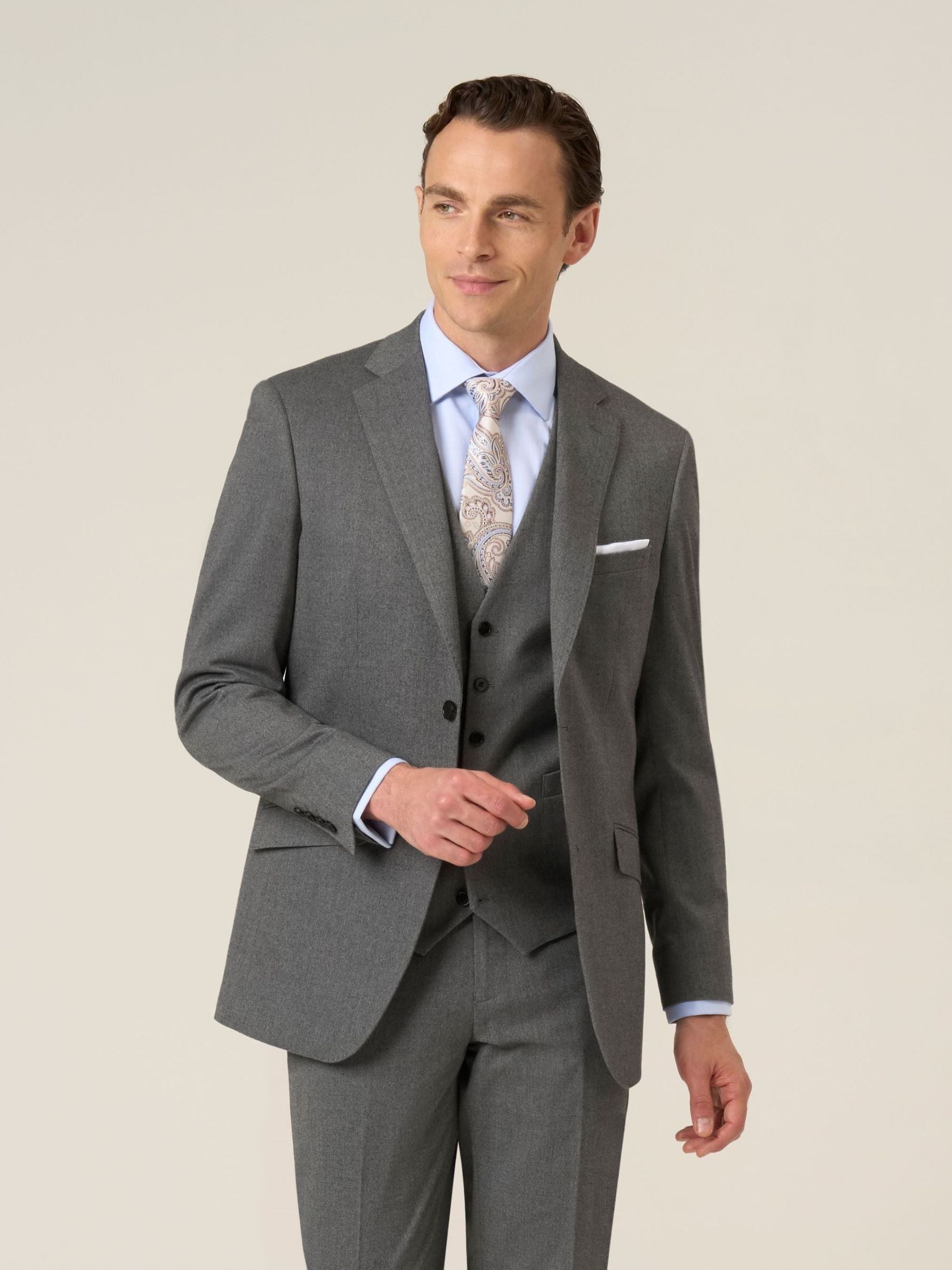 Buy Skopes Grey Liston Tailored Fit Flannel Suit Jacket from Next USA