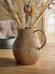 Ceramic Embossed Glazed Jug Vase - 圖片 1/3