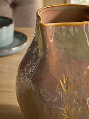 Ceramic Embossed Glazed Jug Vase - 圖片 2/3