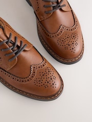 Tan Brown Lace-up Brogue Shoes - Image 4 of 5
