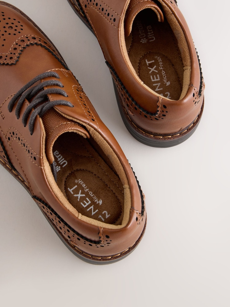 Tan Brown Lace-up Brogue Shoes - Image 5 of 5