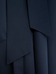 Reiss Navy Simone Cotton-Blend Pleated Maxi Skirt - Image 6 of 6
