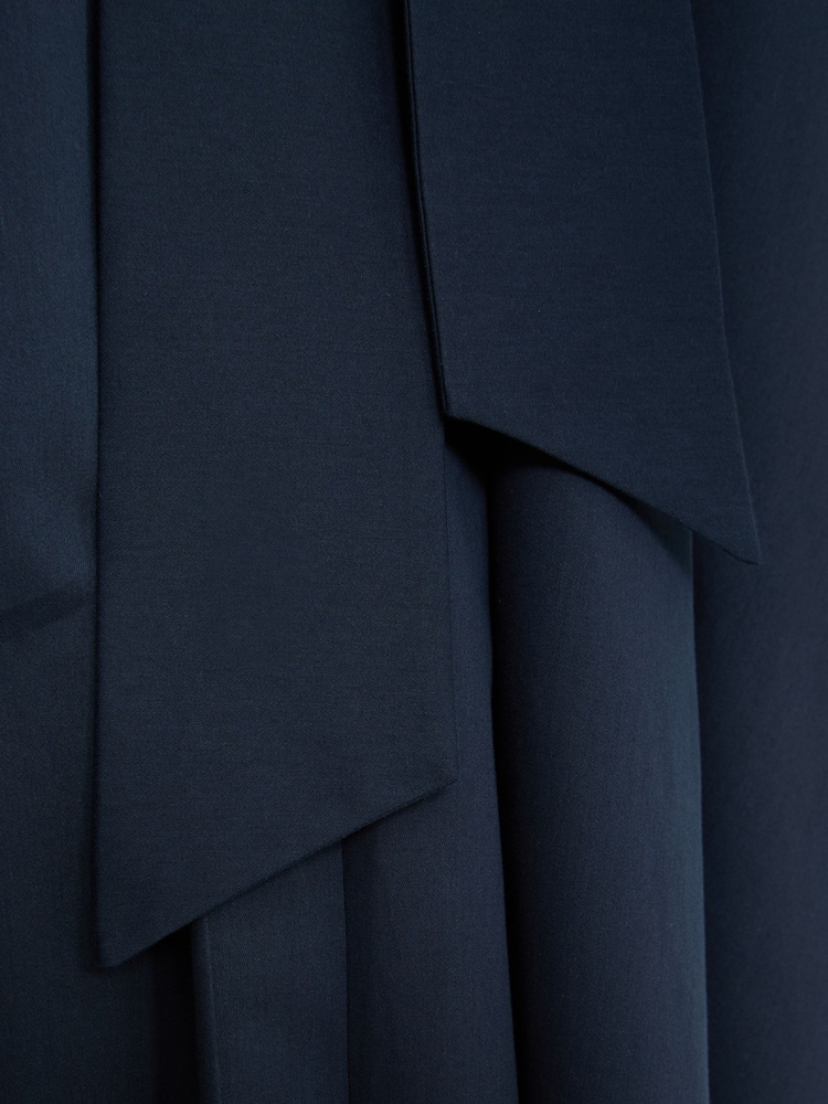 Reiss Navy Simone Cotton-Blend Pleated Maxi Skirt - Image 6 of 6