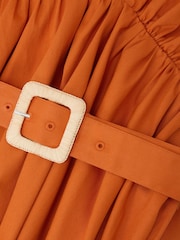 Reiss Rowe Cotton Halterneck Belted Midi Dress - Image 6 of 6