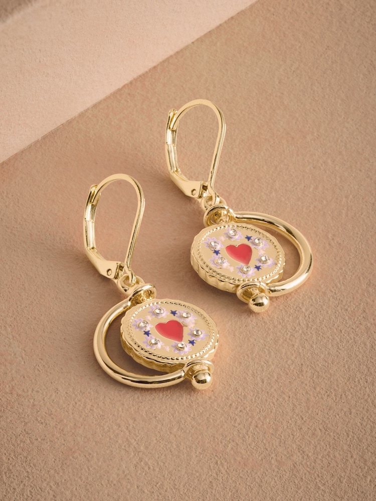 Cath Kidston Gold Tone Spinning Pendant Earrings - Image 1 of 6 Cath Kidston Gold Tone Spinning Pendant Earrings - Image 1 of 6