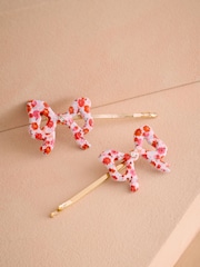 Cath Kidston Red Folding Star Ditsy Hair Grips 2 Pack - Image 1 of 4