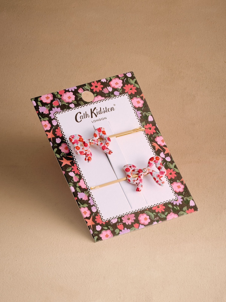 Cath Kidston Red Folding Star Ditsy Hair Grips 2 Pack - Image 4 of 4