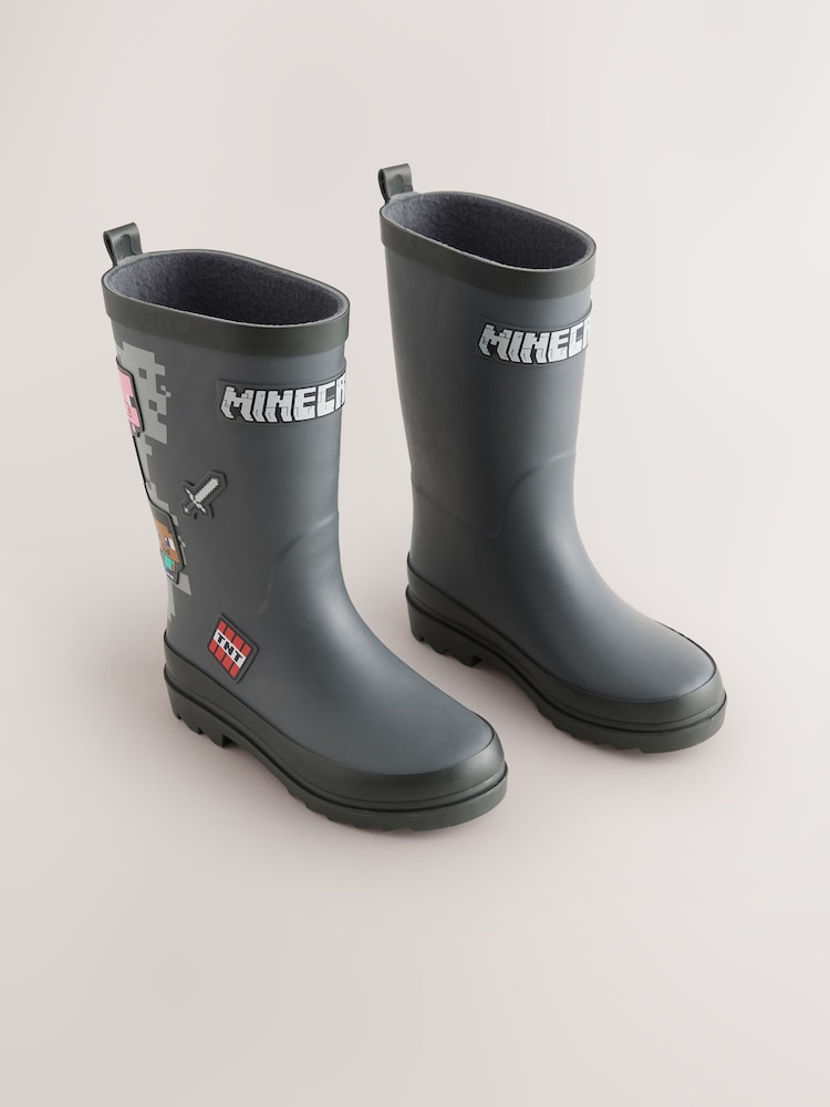 Grey Minecraft Rubber Wellies - Image 1 of 5
