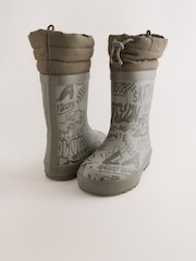 Grey Graffiti Adjustable Cuff Wellies - Image 3 of 5