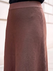 Roman Brown Knitted Midi Stretch Skirt - Image 4 of 4
