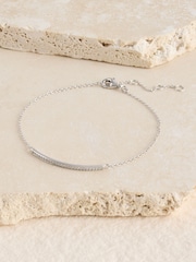 Sterling Argent - Cubic Zirconia Bar Bracelet - Image 1 de 3