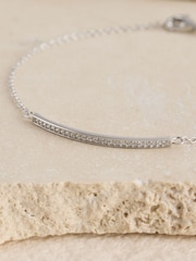 Sterling Argent - Cubic Zirconia Bar Bracelet - Image 2 de 3