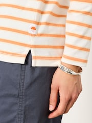 FatFace Breton Orange Striped 100% Cotton T-Shirt - Image 3 of 5