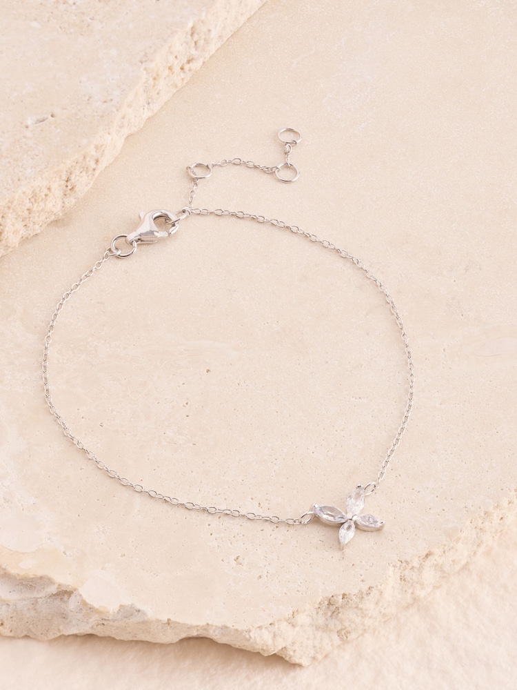 Sterling Silver Butterfly Cubic Zirconia Bracelet - Image 2 of 3 Sterling Silver Butterfly Cubic Zirconia Bracelet - Image 2 of 3