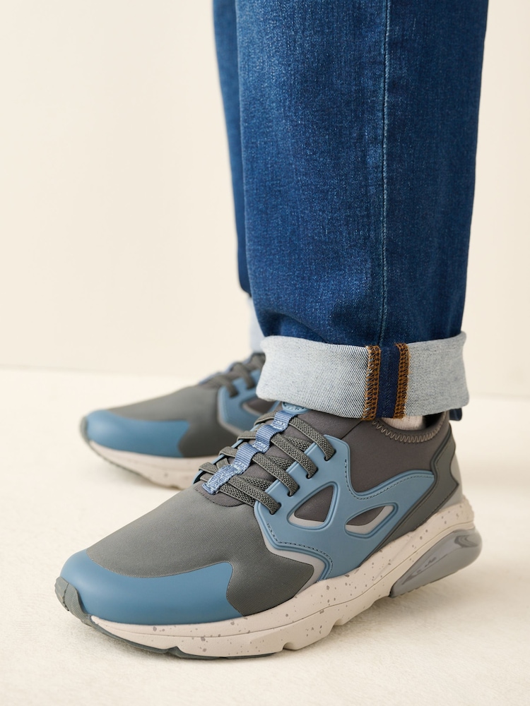 Grey Standard Fit (F) Elastic Lace Trainers - Image 2 of 9 Grey Standard Fit (F) Elastic Lace Trainers - Image 2 of 9