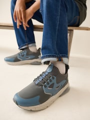 Grey Standard Fit (F) Elastic Lace Trainers - Image 4 of 9