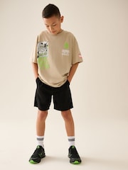 Black/Green Standard Fit (F) Elastic Lace Trainers - Image 4 of 9