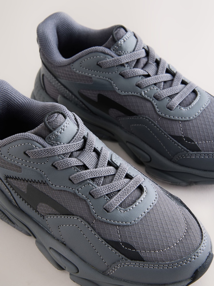 Grey Elastic Lace Trainers - Image 10 of 10 Grey Elastic Lace Trainers - Image 10 of 10