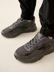 Grey Elastic Lace Trainers - Image 2 of 10