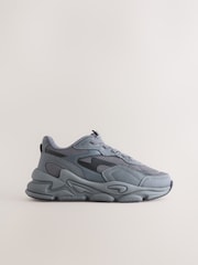 Grey Elastic Lace Trainers - Image 6 of 10