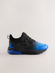 Black Blue Ombre Wide Fit (G) Elastic Lace Trainers - Image 2 of 4