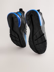 Black Blue Ombre Wide Fit (G) Elastic Lace Trainers - Image 3 of 4