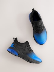 Black Blue Ombre Wide Fit (G) Elastic Lace Trainers - Image 4 of 4