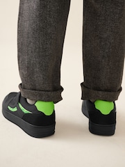 Black/Green Standard Fit (F) Minecraft Light Up Trainers - Image 4 of 11