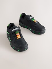 Black/Green Standard Fit (F) Minecraft Light Up Trainers - Image 6 of 11