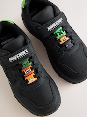 Black/Green Standard Fit (F) Minecraft Light Up Trainers - Image 9 of 11