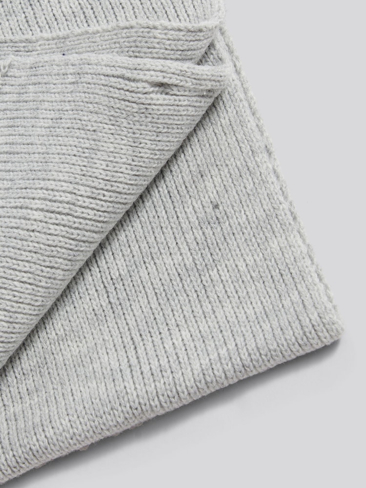 U.S. Polo Assn Grey Rib Knit Scarf - Image 3 of 3 U.S. Polo Assn Grey Rib Knit Scarf - Image 3 of 3