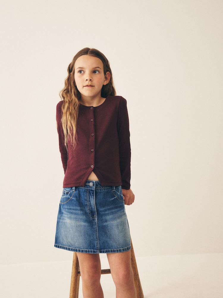 Mid Wash Denim Skirt (3-16yrs) - Image 1 of 7 Mid Wash Denim Skirt (3-16yrs) - Image 1 of 7