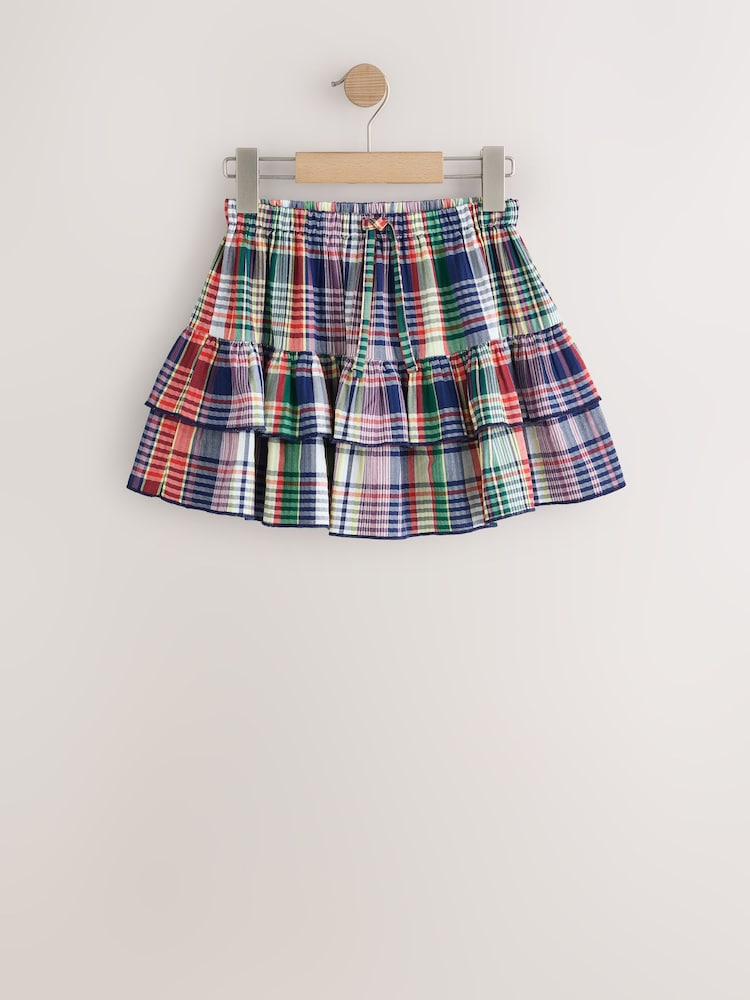 Navy Multi Check Pullon Rara Skirt (3-16yrs) - Image 1 of 4