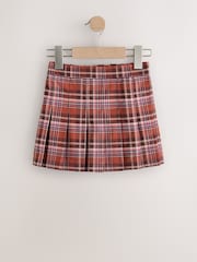 Orange/Brown Check Pleated Skirt (3-16yrs) - Image 5 of 9