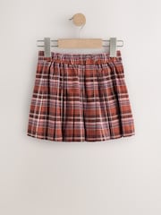 Orange/Brown Check Pleated Skirt (3-16yrs) - Image 6 of 9