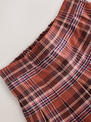 Orange/Brown Check Pleated Skirt (3-16yrs) - Image 8 of 9