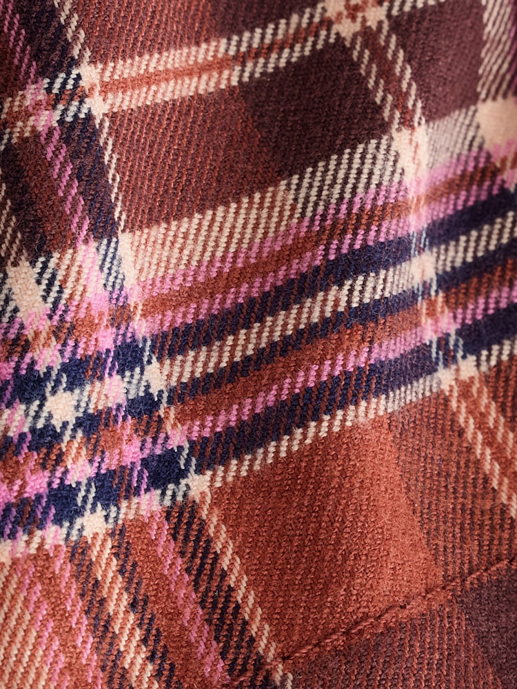 Orange/Brown Check Pleated Skirt (3-16yrs) - Image 9 of 9