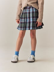 Blue/ Green Check Pleated Skirt (3-16yrs) - Image 1 of 8
