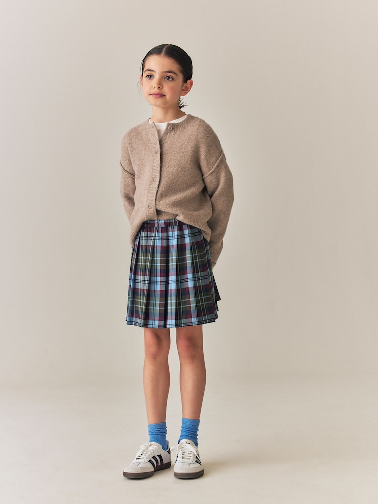 Blue/ Green Check Pleated Skirt (3-16yrs) - Image 2 of 8