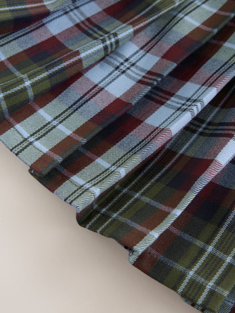 Blue/ Green Check Pleated Skirt (3-16yrs) - Image 8 of 8