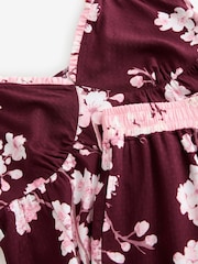 Bath & Body Works Berry Red Japanese Cherry Blossom Frill Cami Pyjamas Set - Image 11 of 12