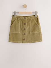 Khaki Green Cord Button Front Detail Skirt (3-16yrs) - Image 1 of 4