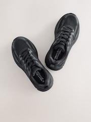 Black Standard Fit (F) Elastic Lace Trainers - Image 4 of 6